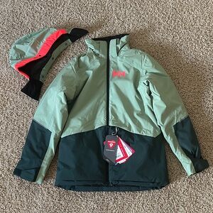 Helly Hansen Kids' Two-Tone Green Ski Coat